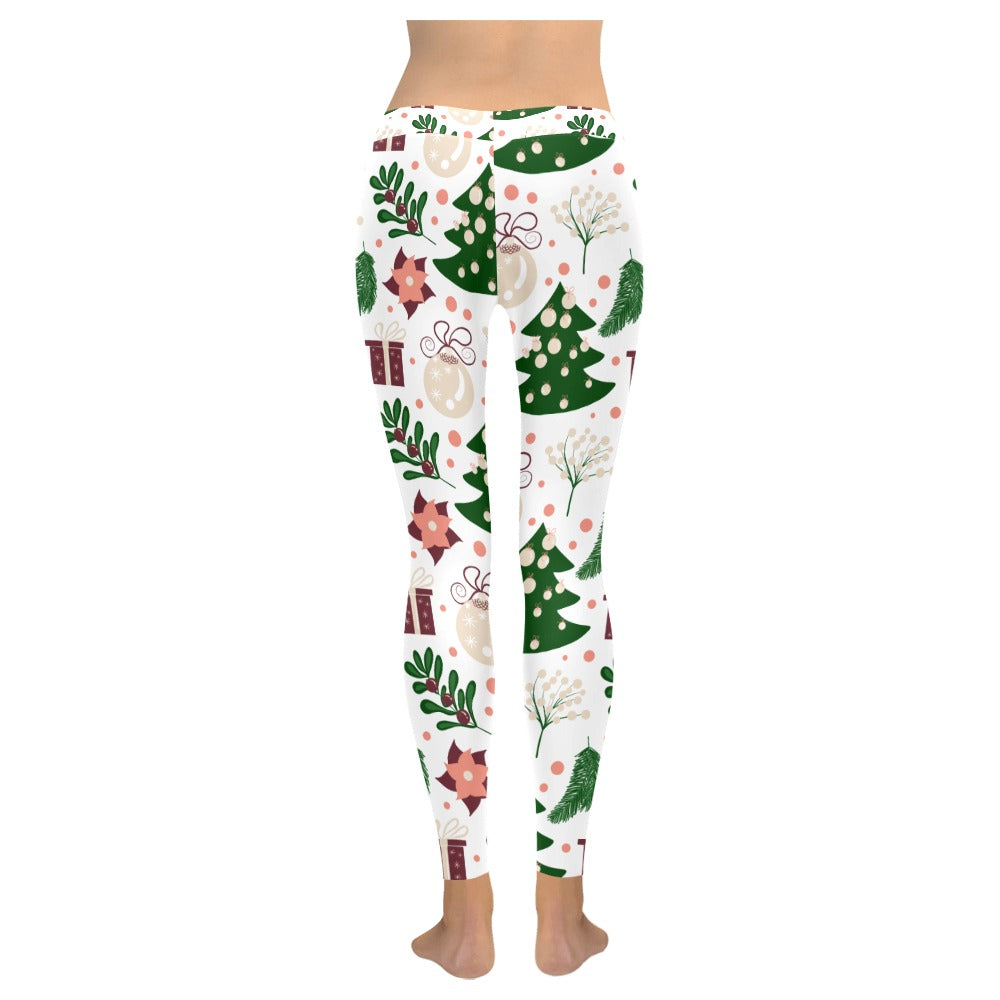 Christmas Tree & Ornaments Low Rise Leggings for Women