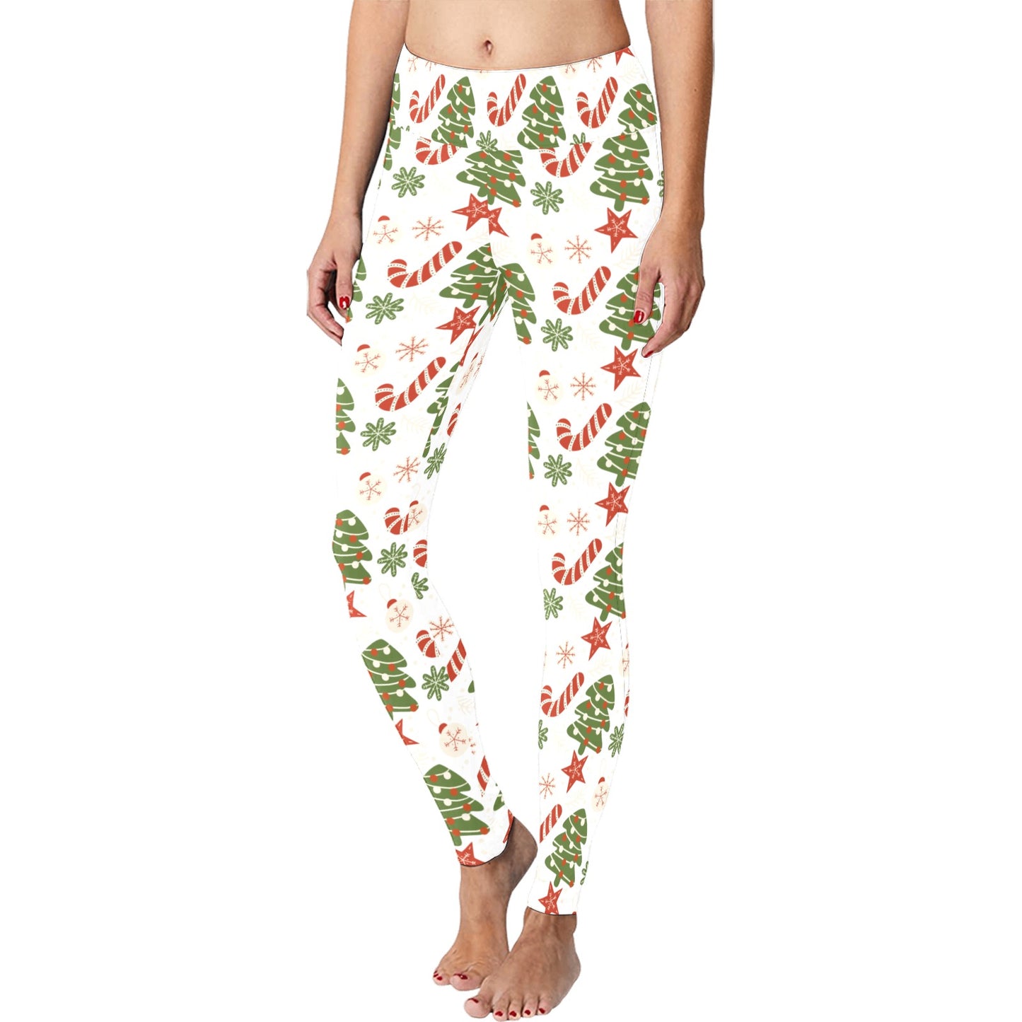 White Christmas Running Women's Workout Leggings