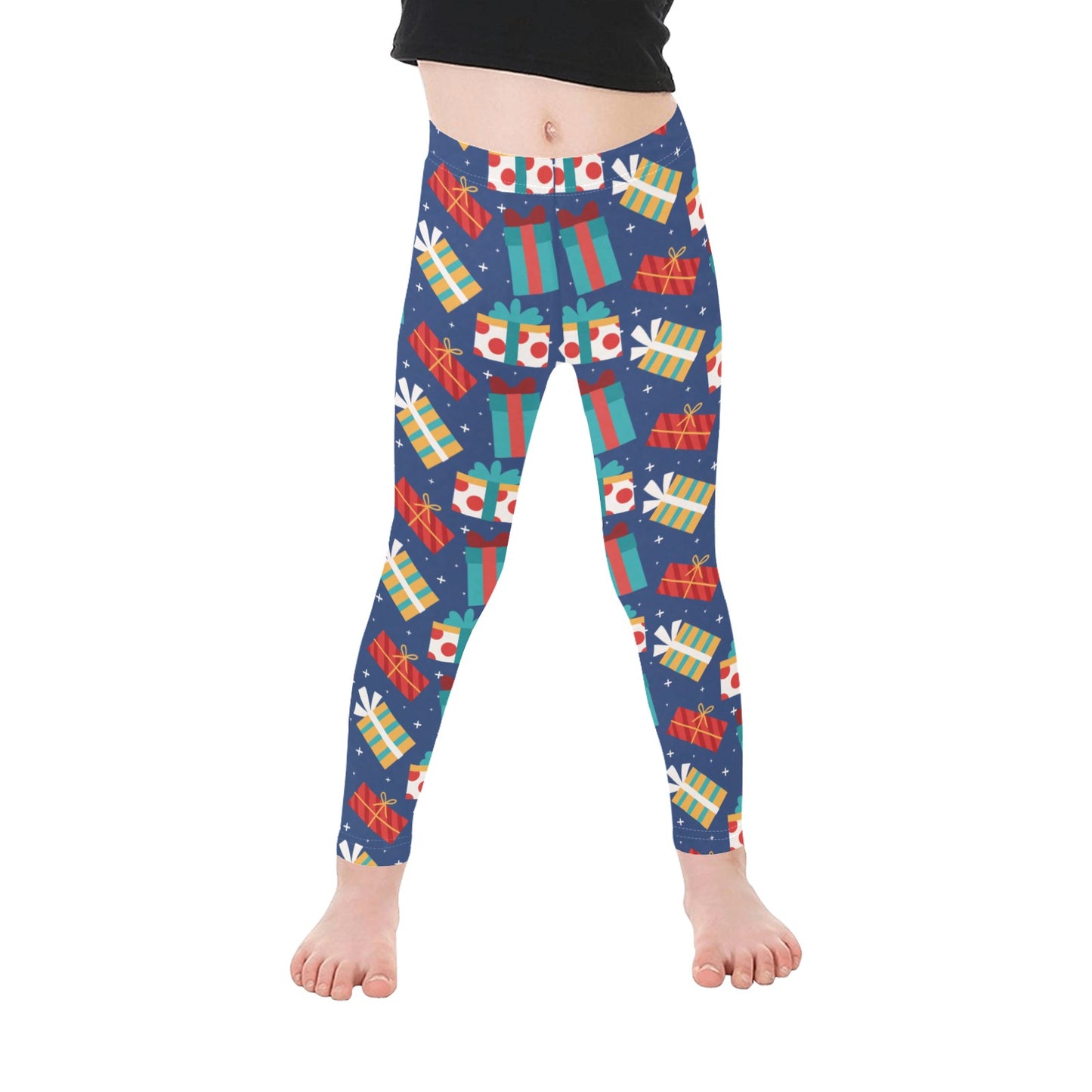 Blue Christmas Presents All-Over Print Girls Leggings
