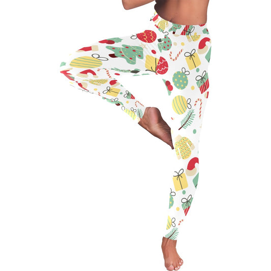 Christmas-Themed All-Over Low Rise Leggings for Women