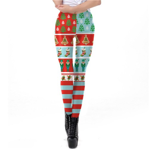 Stripe Tribal Plus Size Christmas Leggings