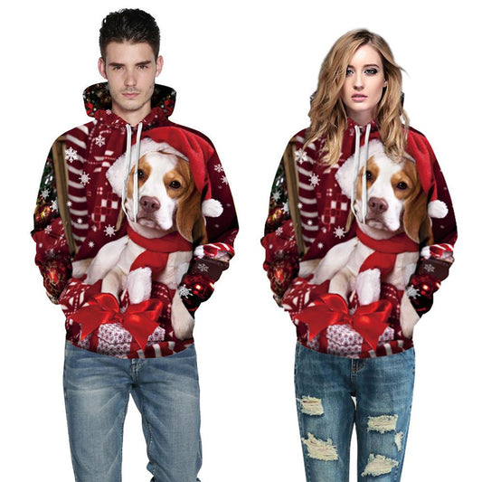Festive 3D Dog Print Christmas Sweatshirt