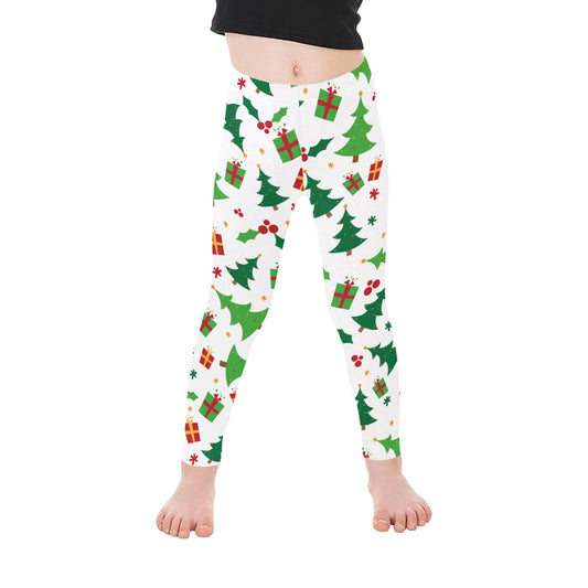 Festive Christmas Trees & Presents Girls Leggings