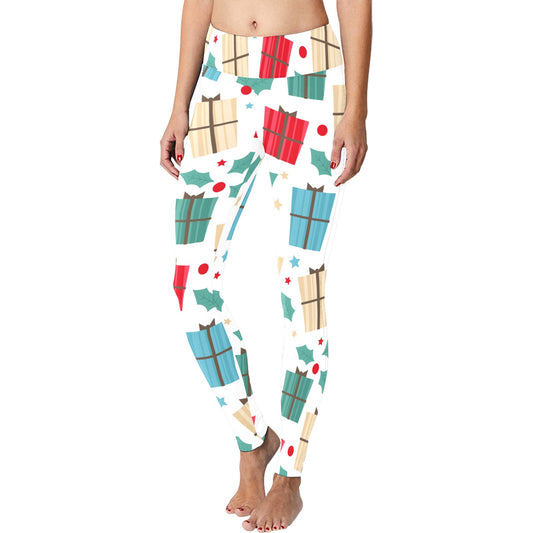 White Presents Christmas Running Women's Workout Leggings