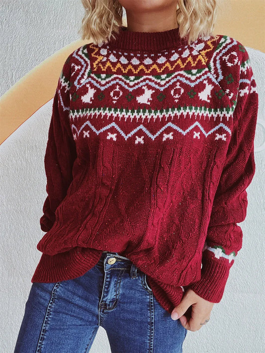 Cozy Christmas Fried Dough Twists Pullover Sweater