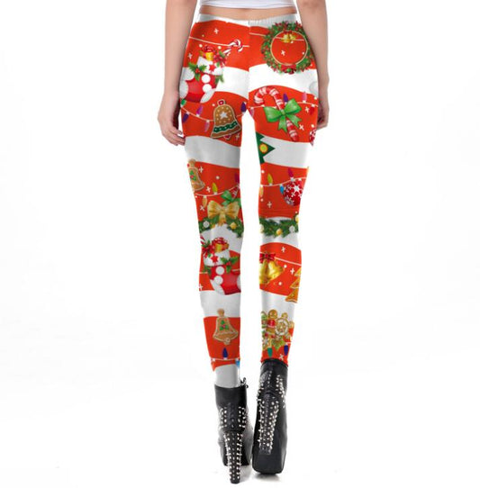 Festive Snowflake Tree Leggings for Women