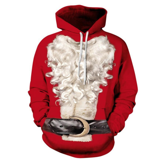 Festive 3D Santa Claus Printed Sweatshirt for Everyone