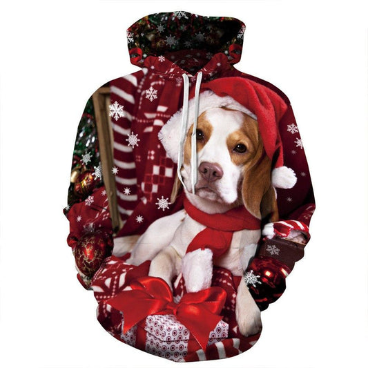 Festive 3D Dog Print Christmas Sweatshirt