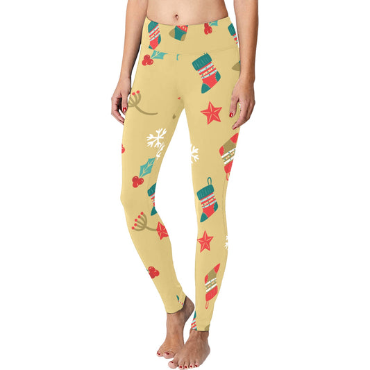 Tan Christmas Running Women's Workout Leggings