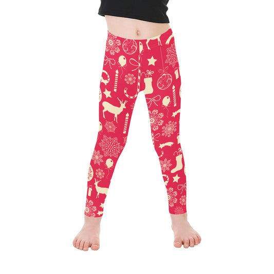 Christmas Hot Pink All-Over Print Girls Leggings