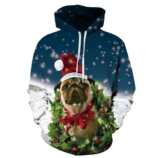 3D Christmas Dog Galaxy Hoodies for Men & Women