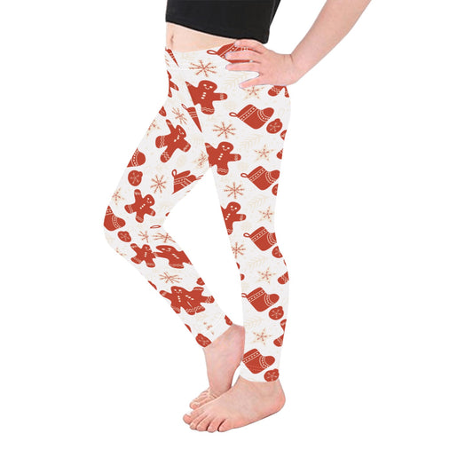 Playful Gingerbread Man Christmas Leggings for Girls