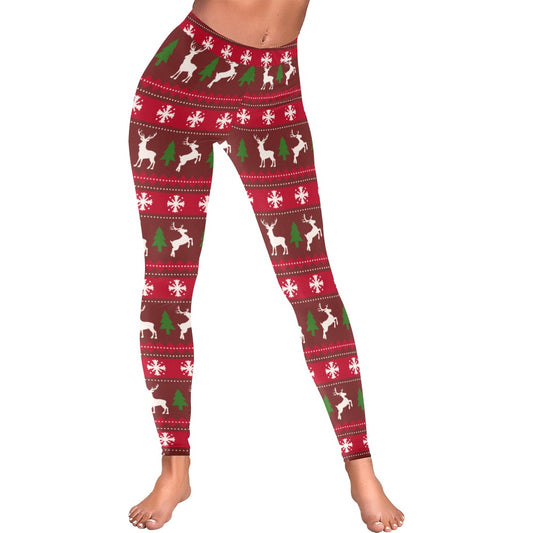 Christmas Reindeer Women's All-Over Low Rise Leggings