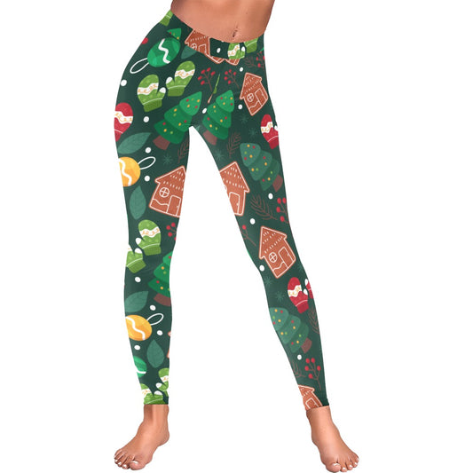 Gingerbread House Christmas Women's All-Over Low Rise Leggings
