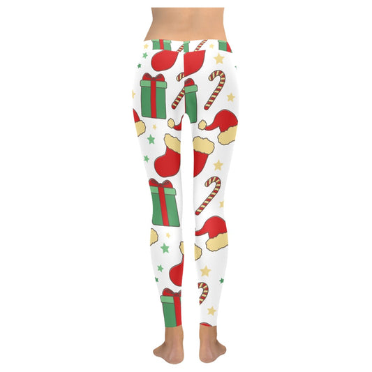 Festive Candy Cane Women's All-Over Low Rise Leggings