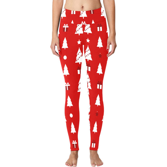 Red Christmas Tree Women's Workout Leggings