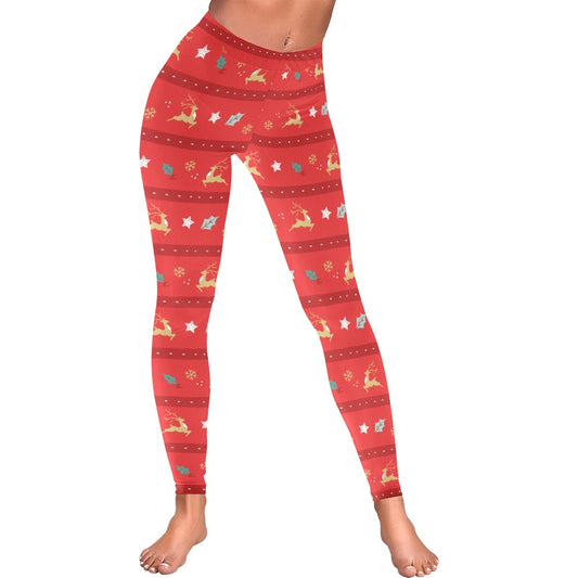 Christmas Reindeer Women's All-Over Low Rise Leggings