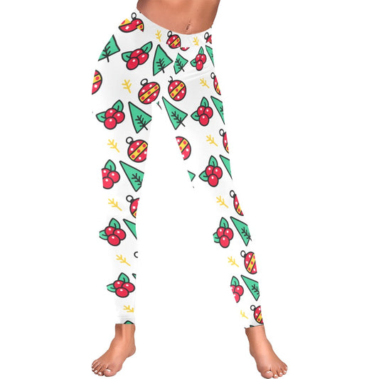 Christmas Trees & Berries Women's All-Over Low Rise Leggings