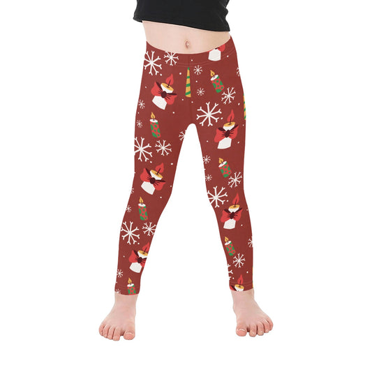Festive Christmas Candles All-Over Print Girls Leggings