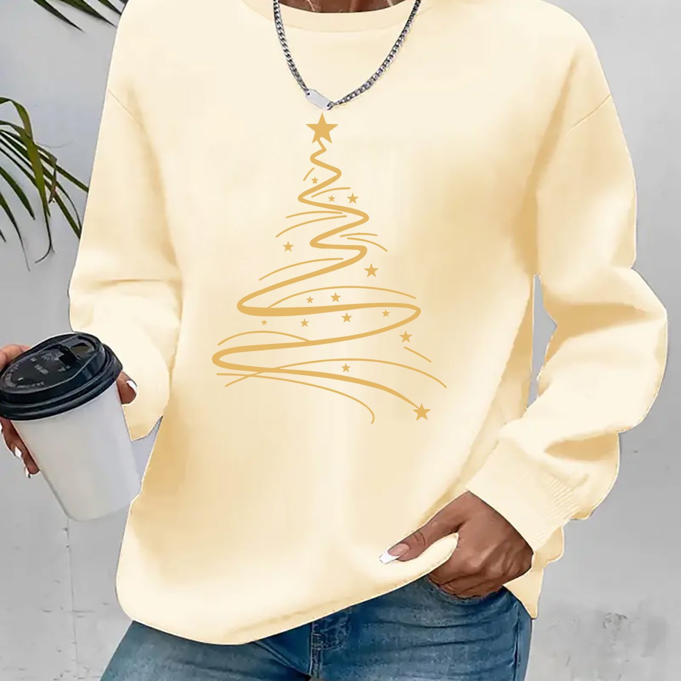 Women's Casual Christmas Print Long Sleeve Sweatshirt