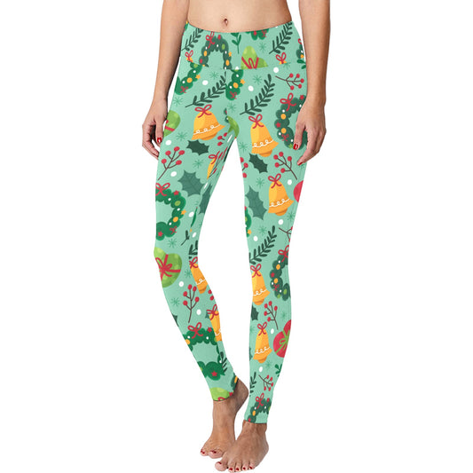 Green Wreath Christmas Running Women's Workout Leggings