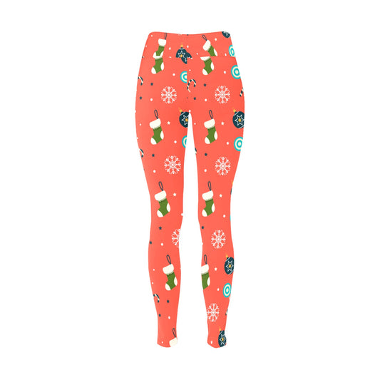 Red Christmas Running Women's Workout Leggings