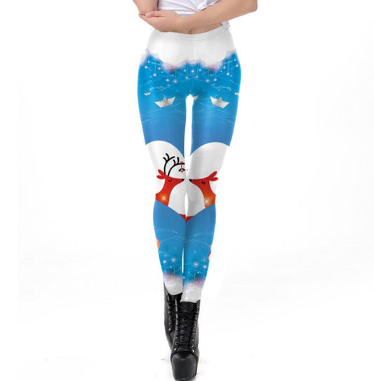 Christmas Elk Leggings for Women - Plus Size Festive Leggings