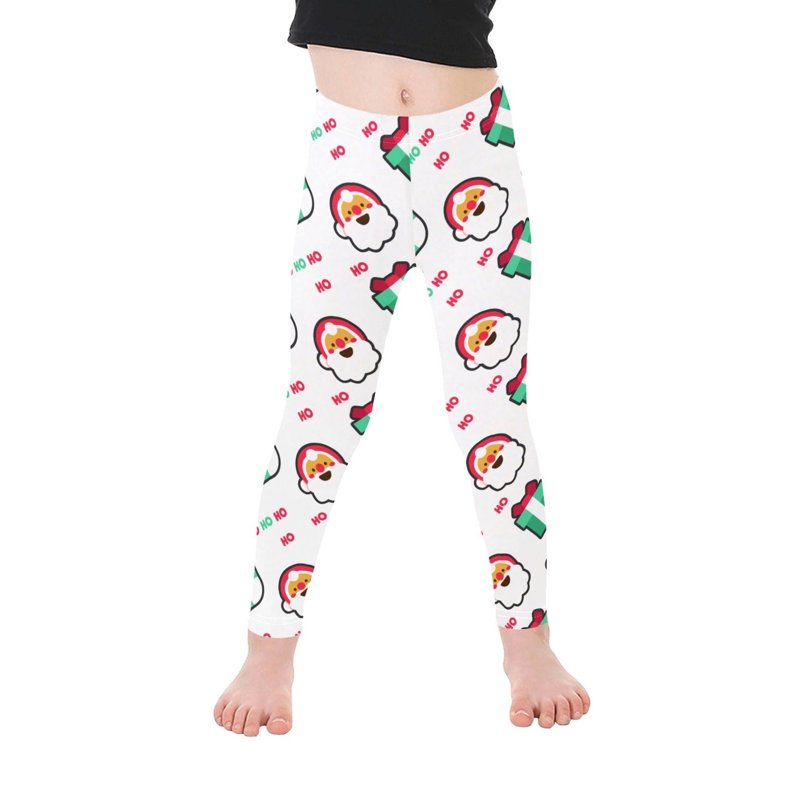 Playful Christmas Santa All-Over Print Girls Leggings