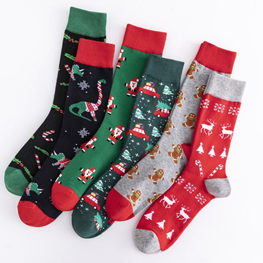 Colorful Christmas Cotton Socks for Men