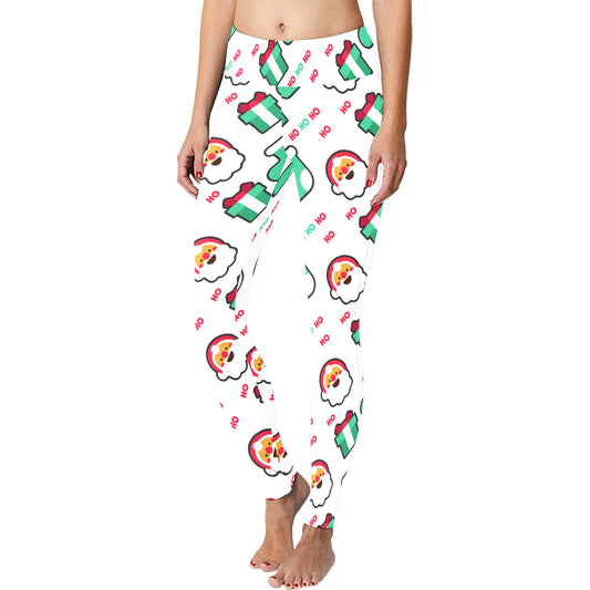 White Ho Ho Ho Santa Stocking Gifts Christmas Running Women's Workout Leggings
