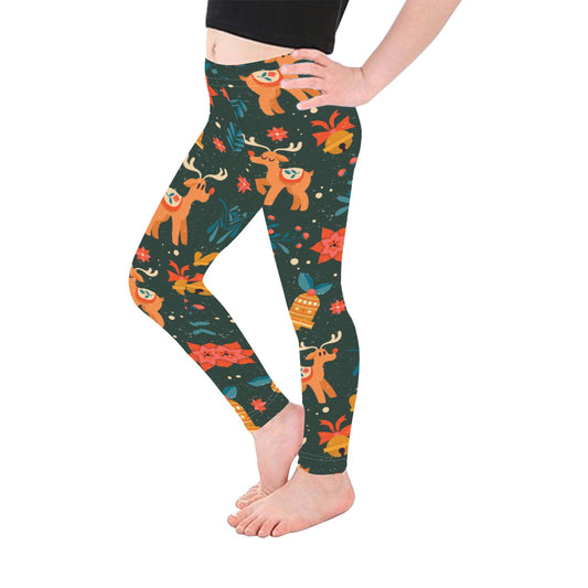 Reindeer Christmas All-Over Print Girls Leggings