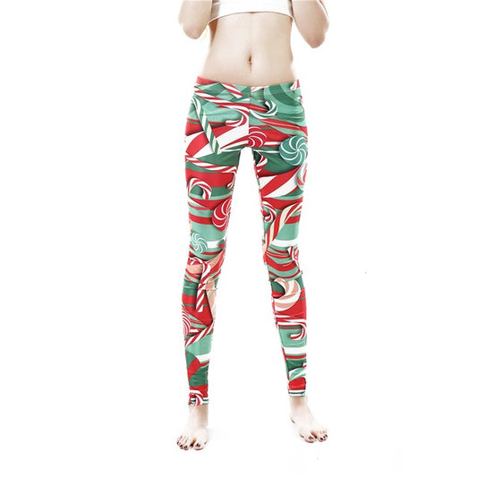 Christmas Lollipop Printed Leggings for Women
