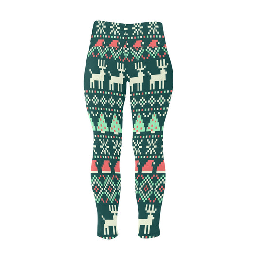 Festive Christmas Digital Print High Waist Leggings (Plus Size)