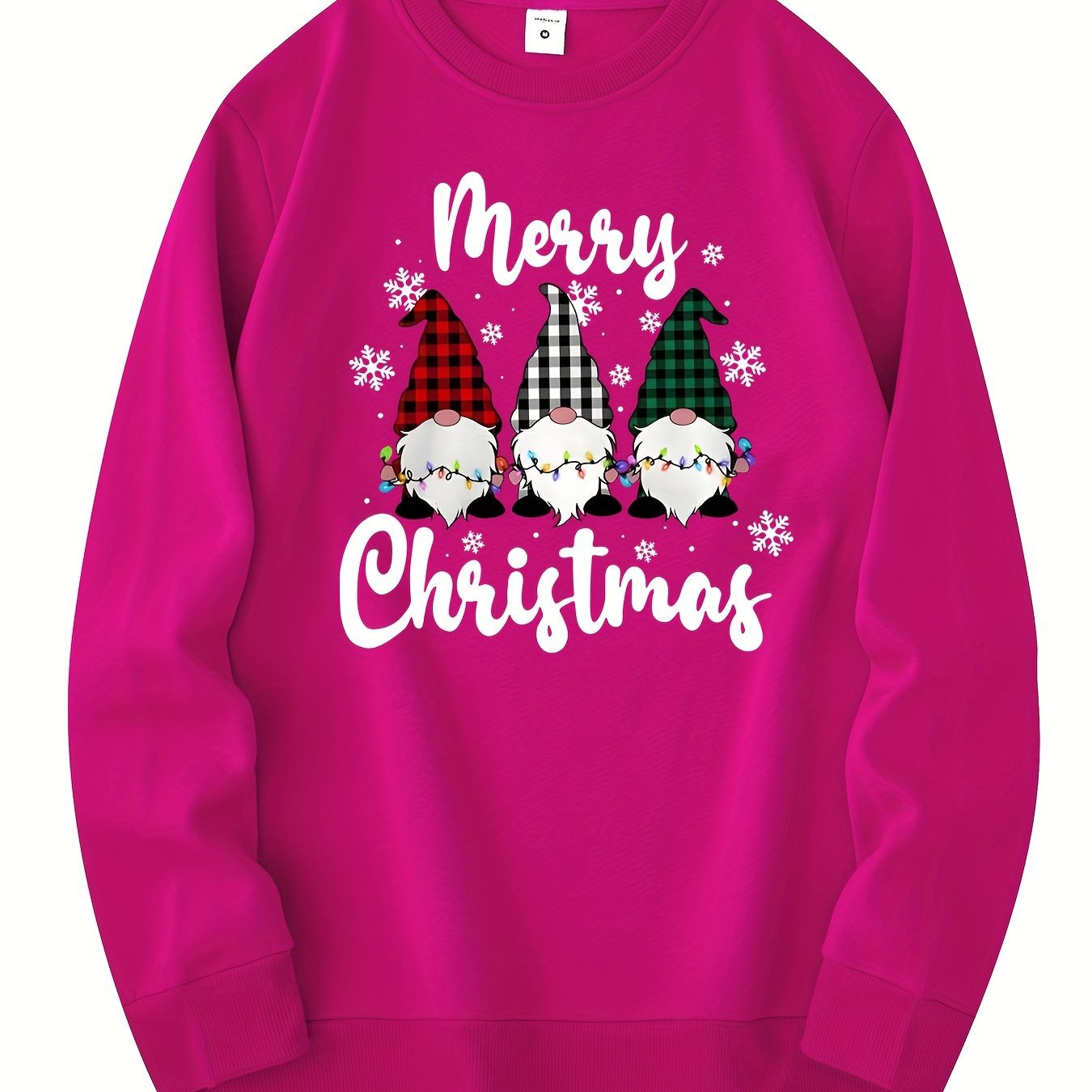 Men's Christmas Gnome Graphic Sweatshirt - Olive Green Casual Wear