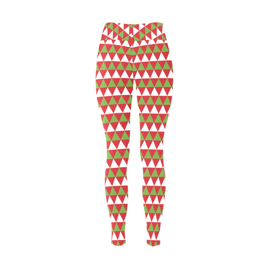 Red Green White Christmas Running Women's Workout Leggings