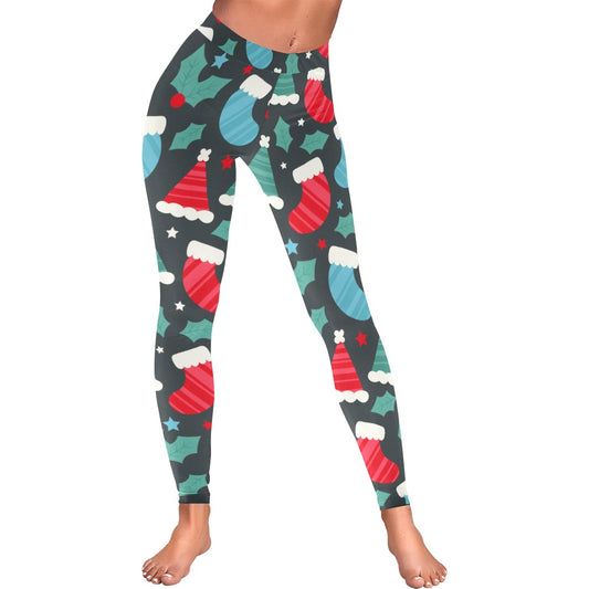 Festive Christmas Stockings & Caps Women's Leggings