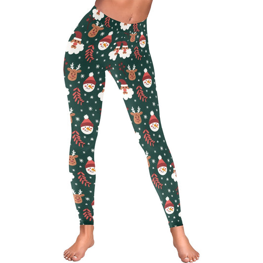 Festive Snowman Reindeer Christmas Leggings for Women