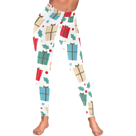 Festive Christmas All-Over Low Rise Leggings for Women