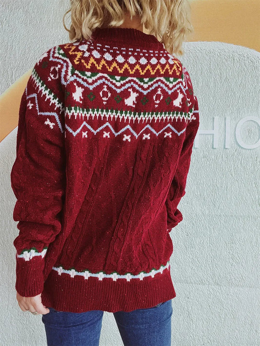 Cozy Christmas Fried Dough Twists Pullover Sweater