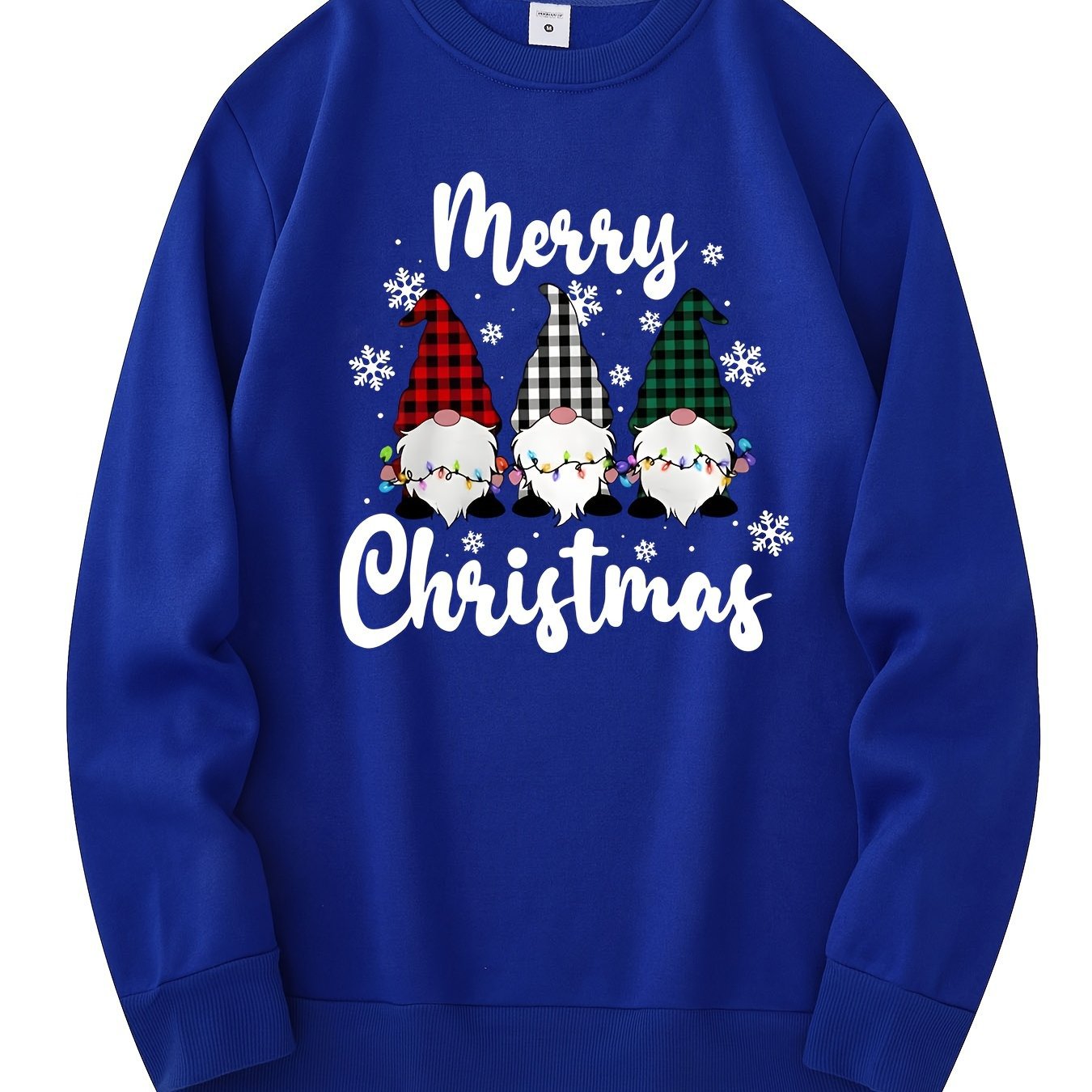 Men's Christmas Gnome Graphic Sweatshirt - Olive Green Casual Wear