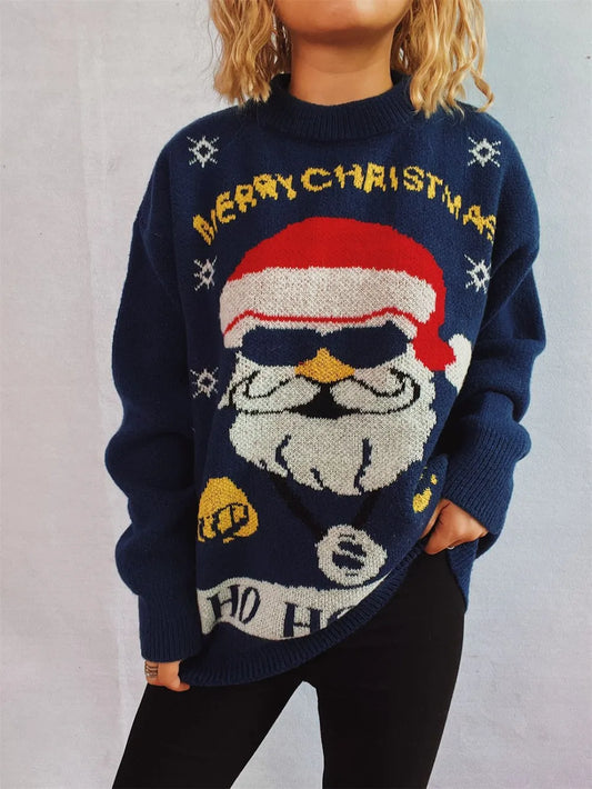Santa Claus Round Neck Long Sleeve Sweater