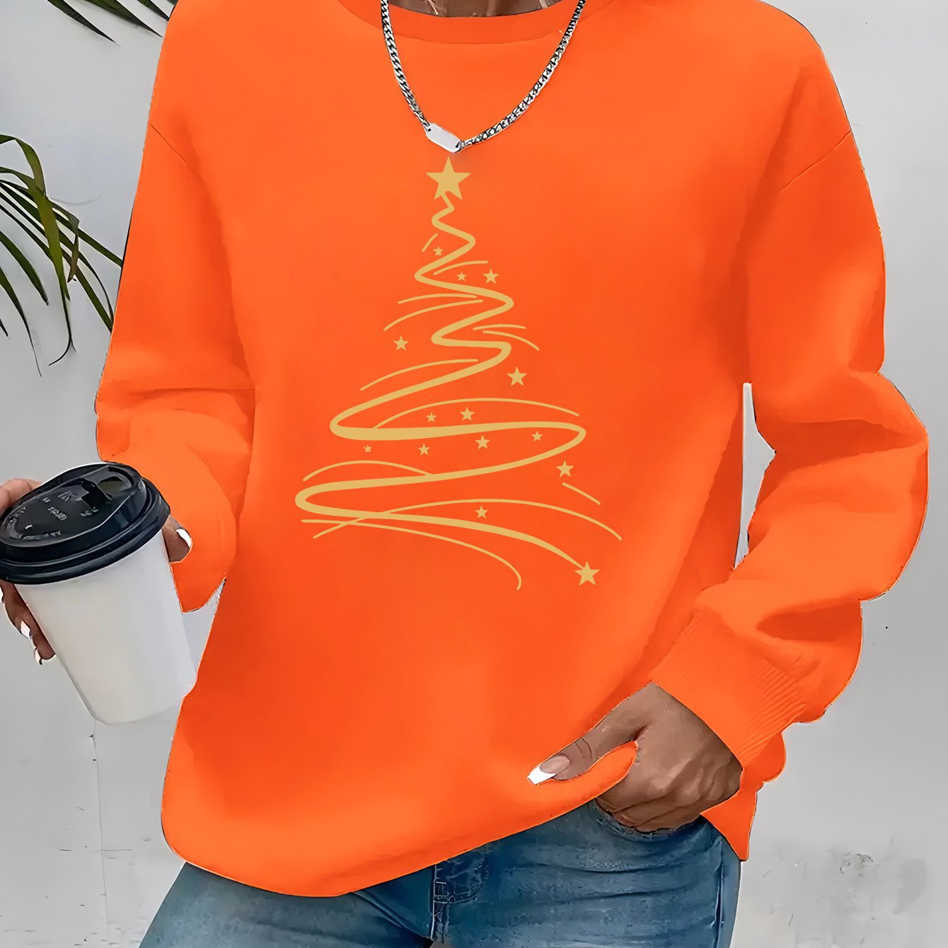 Women's Casual Christmas Print Long Sleeve Sweatshirt