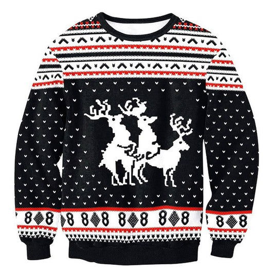 Sika Deer 3D Printed Christmas Hooded Sweatshirt