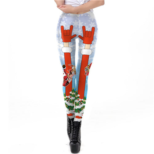 Snowflake Elk Christmas Women Leggings