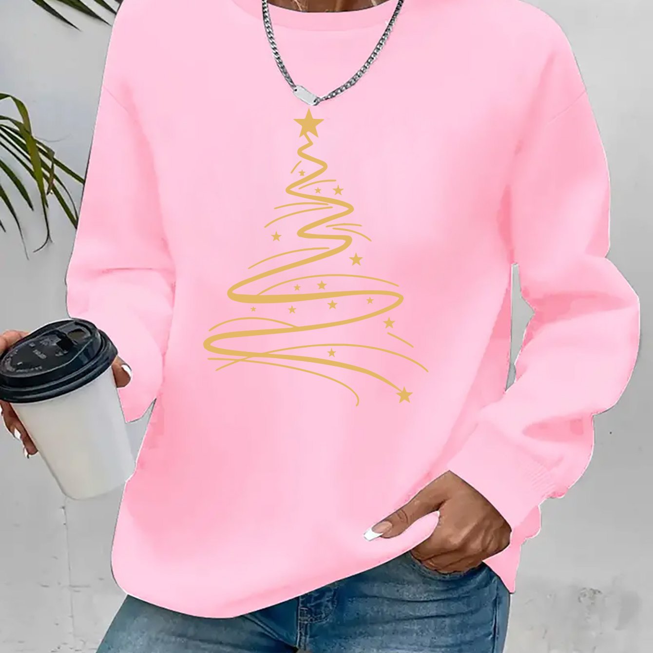 Women's Casual Christmas Print Long Sleeve Sweatshirt