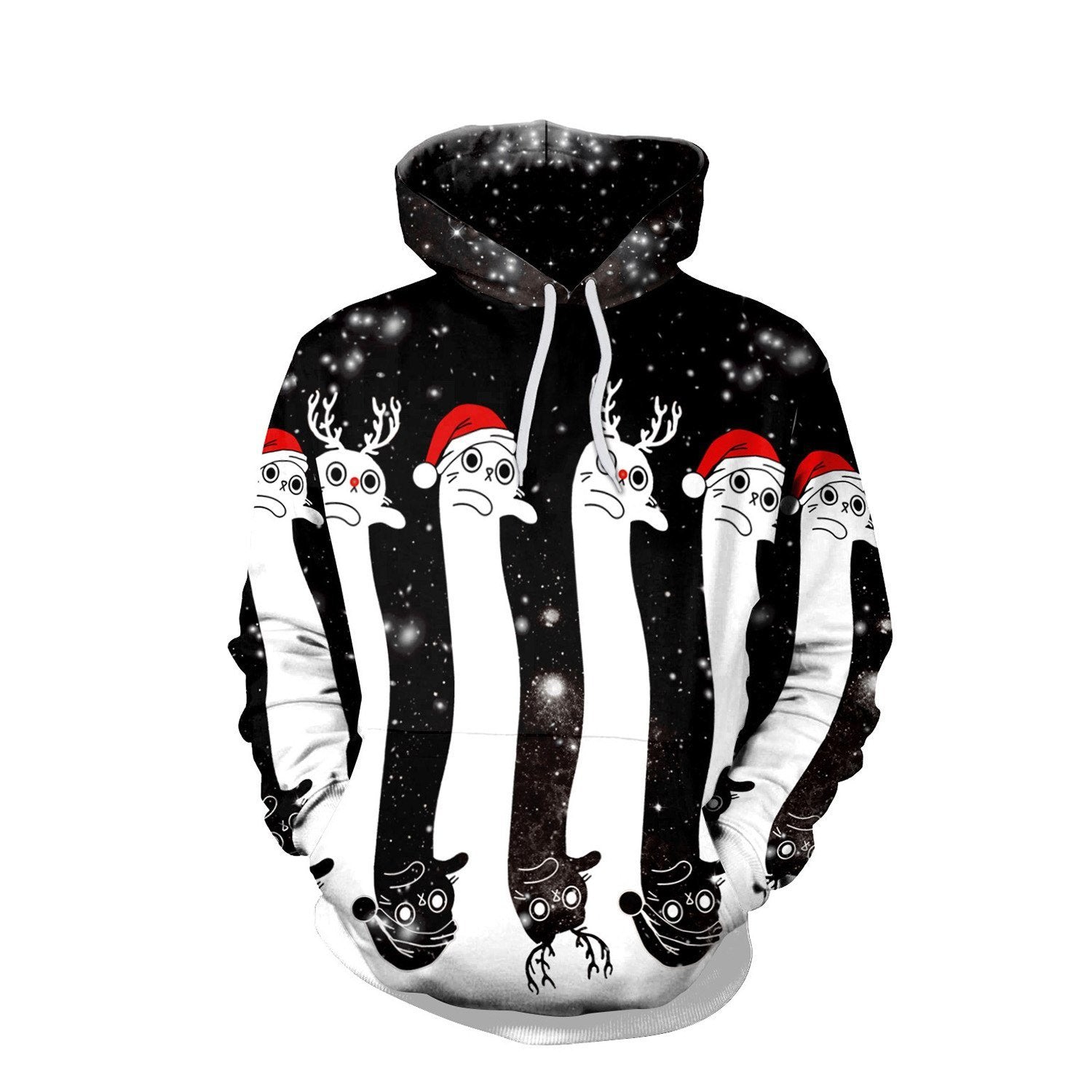 Christmas Cartoon Ghost Print Hoodie