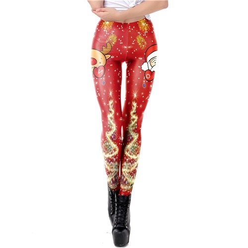 Plus Size Christmas Santa Claus Leggings for Women