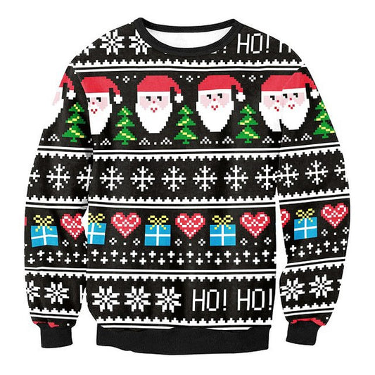 Playful 3D Printed Ugly Christmas Hoodie