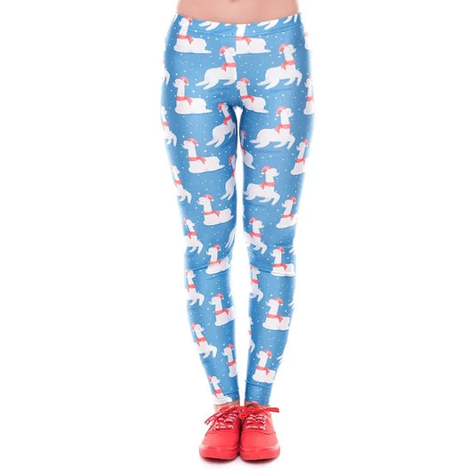 Women’s Llama Christmas Red Leggings