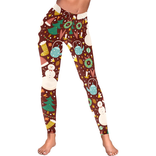 Festive Christmas Pattern Women's Low Rise Leggings